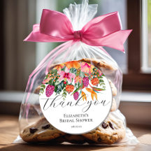 Pink Orange Tropical Blume Script Vielen Dank