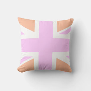 Pink & Orange United Kingdom Flag / Union Jack Kissen