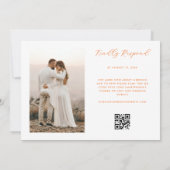 Pink & Orange Vibranchenfarbenes QR-Foto Hochzeit Einladung (Rückseite)