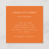 Pink & Orange Vibranntfarbene Aquarellfarben-Desig Quadratische Visitenkarte (Rückseite)