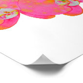 Pink orange watercolor Orchid painting Poster (Ecke)