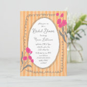 Pink Orange Whimsical Hand bemaltes Brautparty Einladung (Stehend Vorderseite)