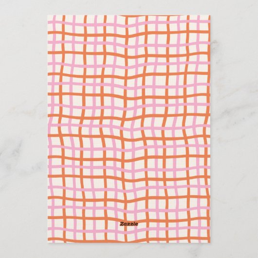 Pink Orange Whimsical Ribbon Bow Bridal Shower Einladung (Rückseite)