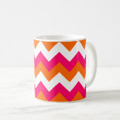 Pink Orange White Zigzag Kaffeetasse (VorderseiteRechts)