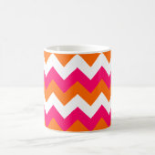 Pink Orange White Zigzag Kaffeetasse (Mittel)