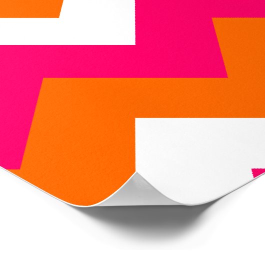 Pink Orange White Zigzag Poster (Ecke)