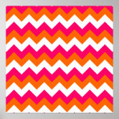 Pink Orange White Zigzag Poster (Vorne)