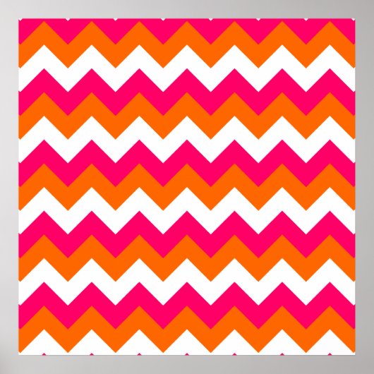 Pink Orange White Zigzag Poster (Vorne)