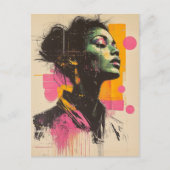 Pink Orange Woman Postkarte (Vorderseite)
