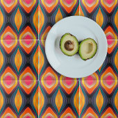 Pink Orange Yellow Retro Funky Abstraktes Muster Fliese