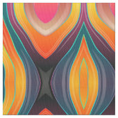 Pink Orange Yellow Retro Funky Abstraktes Muster Stoff (Nahaufnahme)
