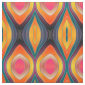 Pink Orange Yellow Retro Funky Abstraktes Muster Stoff (Muster)