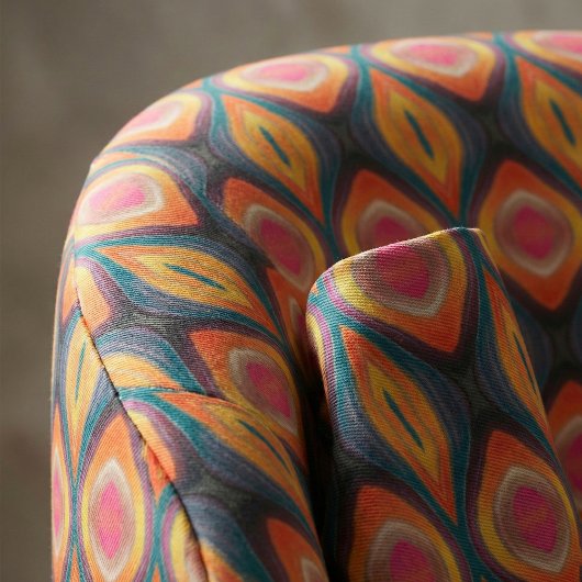 Pink Orange Yellow Retro Funky Abstraktes Muster Stoff