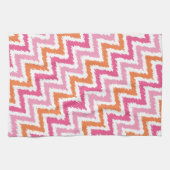 Pink Orange Zigzag Ikat Muster Küchentuch (Horizontal)