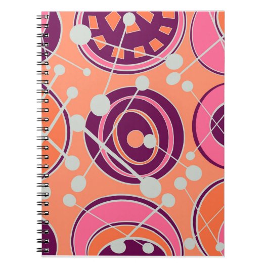 Pink. Orangefarbene und lila Geoformen Notizblock (Vorderseite)