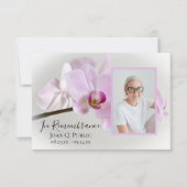 Pink Orchias on Stem Funeral Beileid Danke (Vorderseite)