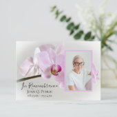 Pink Orchias on Stem Funeral Beileid Danke (Stehend Vorderseite)