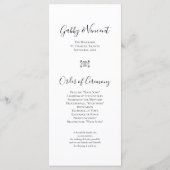 Pink Orchid and Pearls on Black Wedding Program Programm (Rückseite)