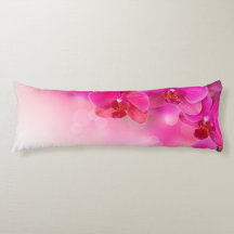 Pink Orchid Blooming Body Pillow