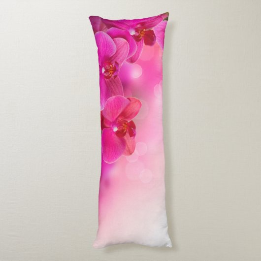 Pink Orchid Blooming Body Pillow Seitenschläferkissen (Rückseite (Vertikal))