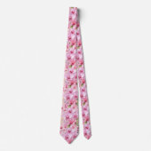 Pink Orchid Blume Neck Tie Krawatte (Vorderseite)