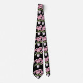 Pink Orchid Blume Neck Tie Krawatte (Vorderseite)