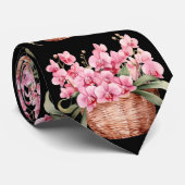 Pink Orchid Blume Neck Tie Krawatte (Gerollt)