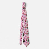 Pink Orchid Blume Neck Tie Krawatte (Rückseite)