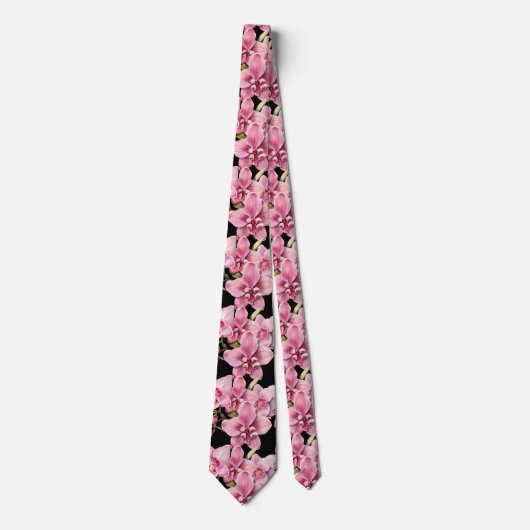 Pink Orchid Blume Neck Tie Krawatte (Vorderseite)