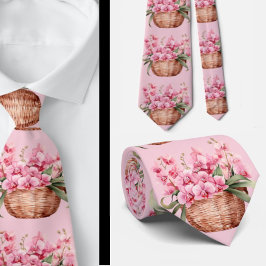 Pink Orchid Blume Neck Tie Krawatte