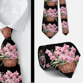 Pink Orchid Blume Neck Tie Krawatte