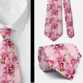 Pink Orchid Blume Neck Tie Krawatte