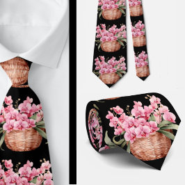 Pink Orchid Blume Neck Tie Krawatte