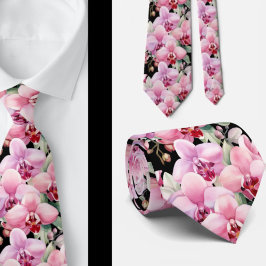 Pink Orchid Blume Neck Tie Krawatte