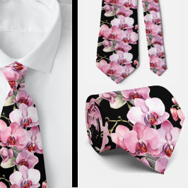 Pink Orchid Blume Neck Tie Krawatte