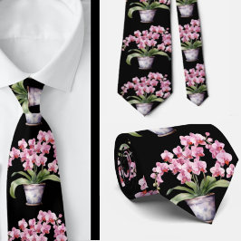 Pink Orchid Blume Neck Tie Krawatte
