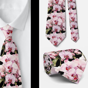 Pink Orchid Blume Neck Tie Krawatte
