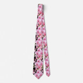 Pink Orchid Blume Neck Tie Krawatte (Vorderseite)