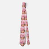 Pink Orchid Blume Neck Tie Krawatte (Vorderseite)
