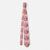 Pink Orchid Blume Neck Tie Krawatte (Rückseite)