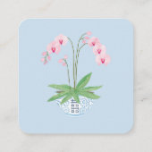 Pink Orchid Chinoiserie Chic Baby Dusche QR Code Begleitkarte (Rückseite)