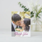 Pink Orchid Custom Foto Hochzeit Vielen Dank Postkarte (Stehend Vorderseite)