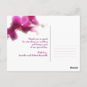Pink Orchid Custom Foto Hochzeit Vielen Dank Postkarte (Rückseite)