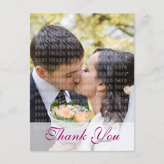 Pink Orchid Custom Foto Hochzeit Vielen Dank Postkarte (Vorderseite)