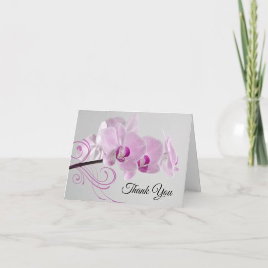 Pink Orchid Elegance Bridesmaid Vielen Dank Dankeskarte (Vorderseite)