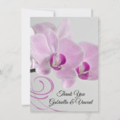 Pink Orchid Elegance Wedding Flat Dankeschön an Si Mitteilungskarte (Vorderseite)