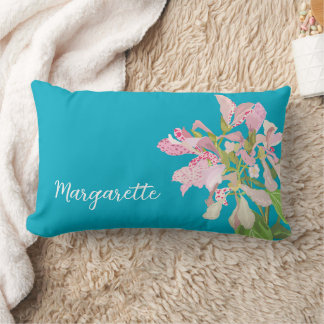 Pink Orchid Floral Design – Elegant Botanical Art Lendenkissen