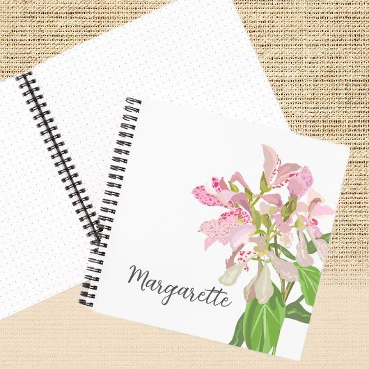 Pink Orchid Floral Design – Elegant Botanical Art Notizblock