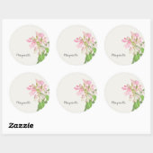 Pink Orchid Floral Design – Elegant Botanical Art Runder Aufkleber (Blatt)