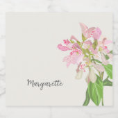 Pink Orchid Floral Design – Elegant Botanical Art Schaumweinetikett (Einzelnes Label)
